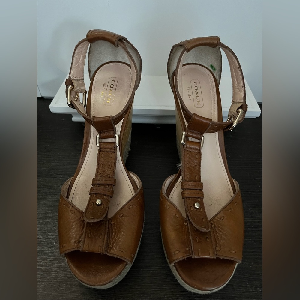 Coach Shoes | Coach Gala Espadrille
Wedge Platform Sandals Sz 8 | Brown/Tan